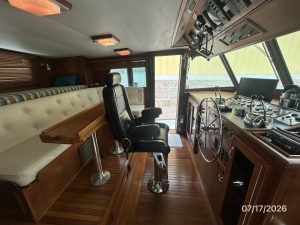 navigation station, Hatteras 48 LRC, trawler for sale