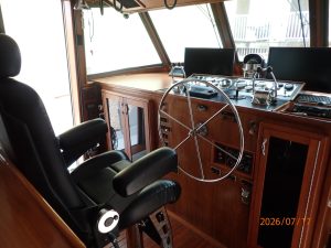 navigation station, Hatteras 48 LRC, trawler for sale