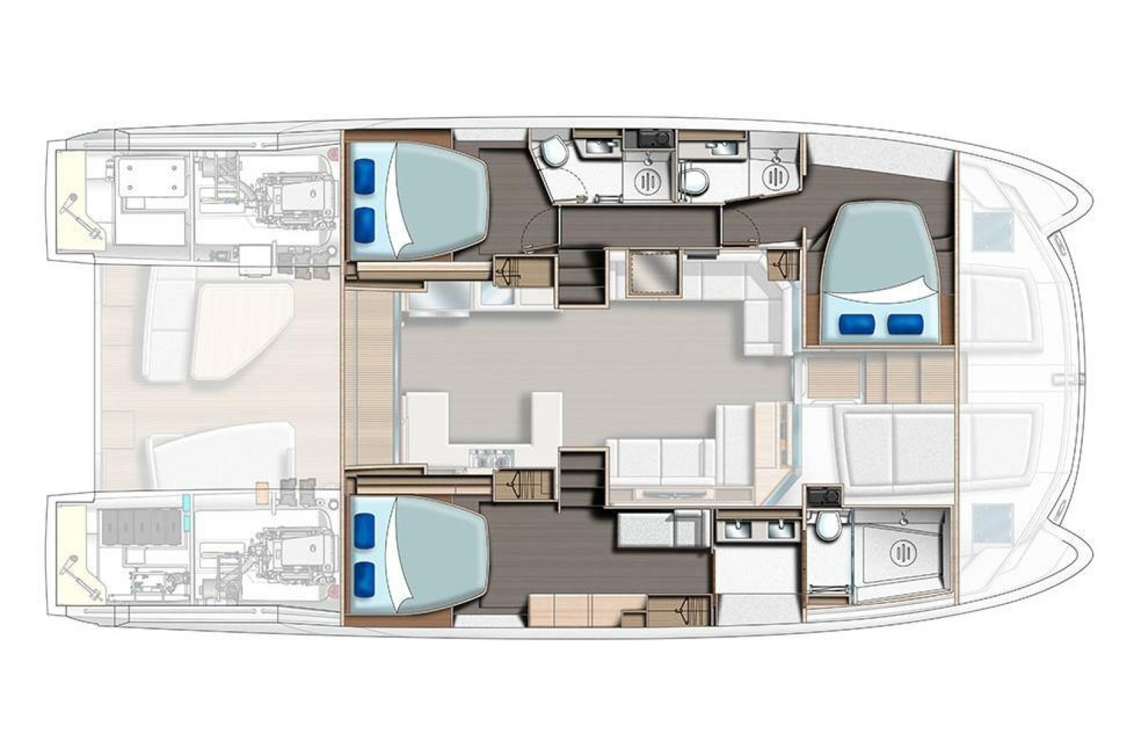 diagram, Leopard 53 PowerCat, trawler for sale