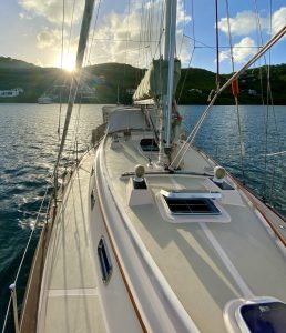 deck, Island Packet, sailboat for sale