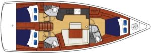 diagram, Beneteau 45 Oceanis, sailboat for sale