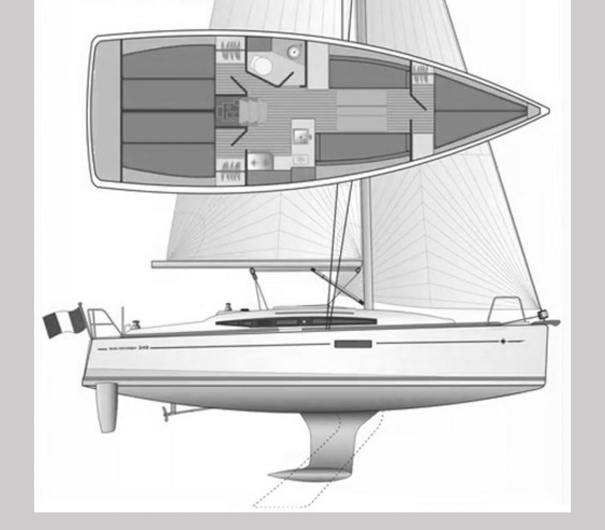 diagram, Jeanneau 349, sailboat for sale