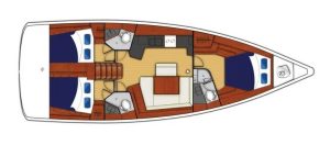 diagram, Beneteau 45 Oceanis, sailboat for sale