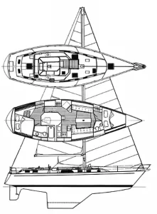 diagram, Morgan 43, sailboat for sale