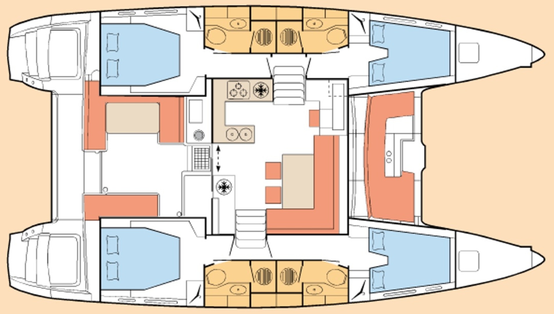 diagram, Lagoon 450, catamaran for sale