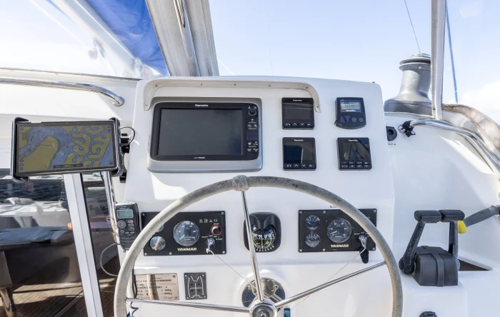 helm, St Francis 50, catamaran for sale