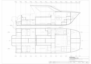 diagram, Custom, power catamaran for sale