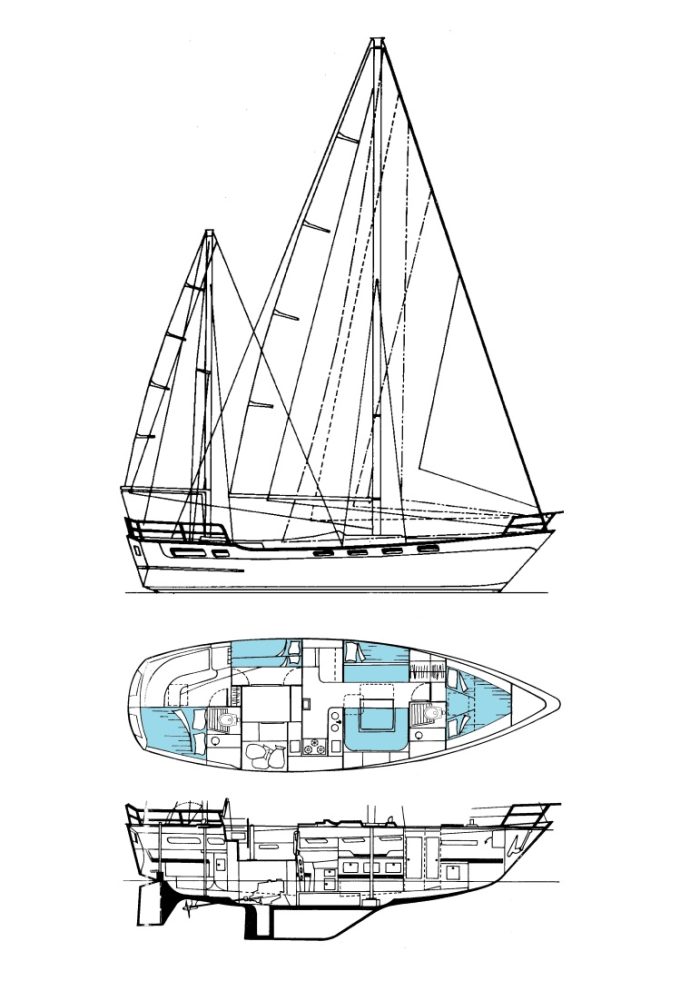 diagram, Wauquiez 43 Amphitrite, sailboat for sale