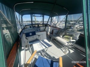 cockpit, Monk 36, trawler for sale