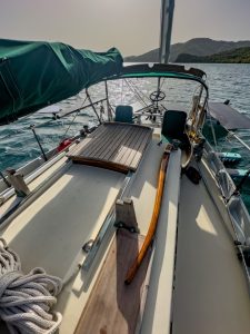 cockpit, Bristol 28 Channel Cutter, sailboat for sale