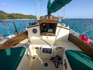 cockpit, Bristol 28 Channel Cutter, sailboat for sale