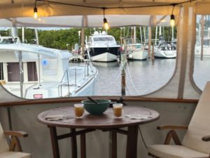 cockpit, Californian 48 Sundeck, trawler for sale