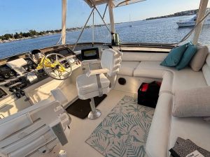 cockpit, Californian 48 Sundeck, trawler for sale
