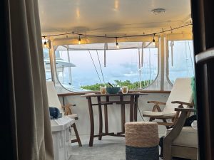cockpit, Californian 48 Sundeck, trawler for sale