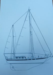 diagram, Endurance 35 Ketch, sailboat for sale