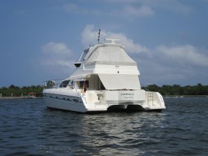 exterior, African Cats 420 Powercat, power catamaran for sale