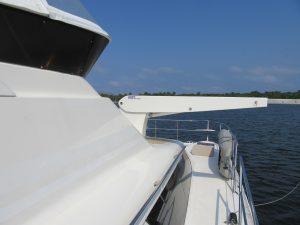 deck, African Cats 420 Powercat, power catamaran for sale