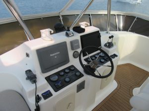 helm, African Cats 420 Powercat, power catamaran for sale