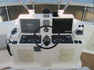 helm, African Cats 420 Powercat, power catamaran for sale